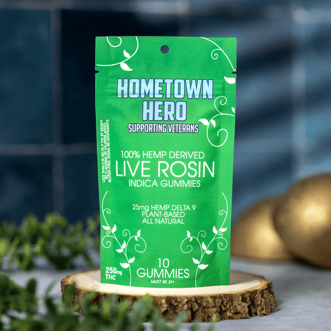 Hometown Hero Live Rosin Gummies Indica