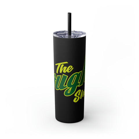 The Coughy Shop Skinny Tumbler with Straw, 20oz Matte / Black / 20oz