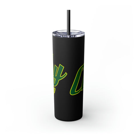 The Coughy Shop Skinny Tumbler with Straw, 20oz Matte / Black / 20oz