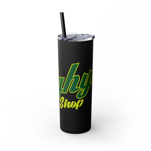 The Coughy Shop Skinny Tumbler with Straw, 20oz Matte / Black / 20oz