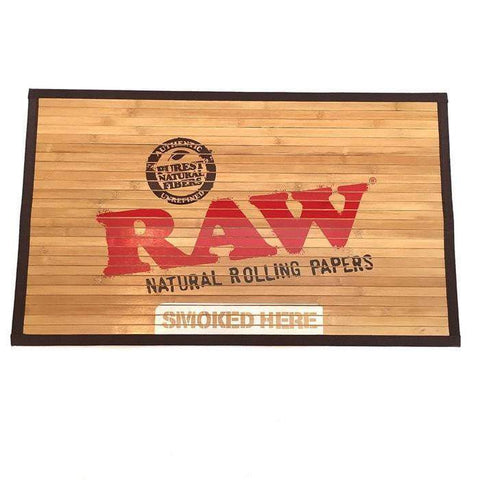 Raw bamboo floor mat