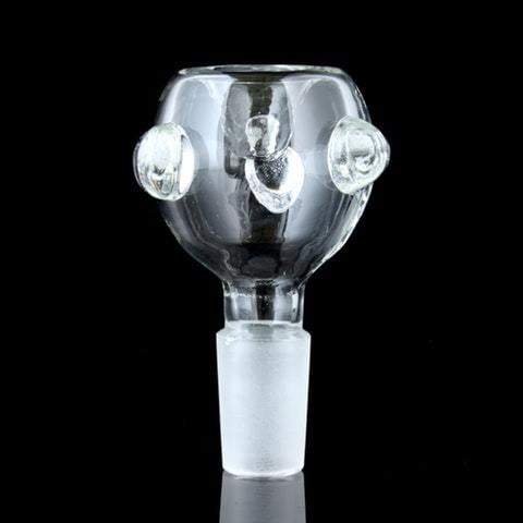 Stem w/Colored Bowl & Clear Marbles 14mm / Clear